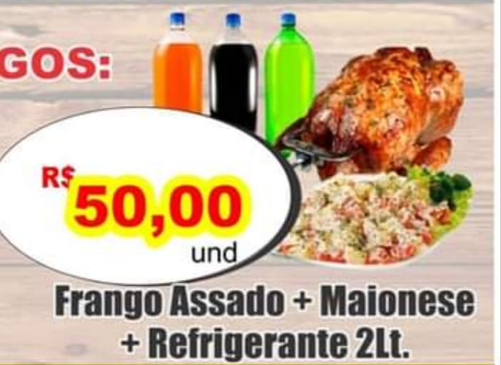 Kit Frango assado+maionese+ refri 2litros